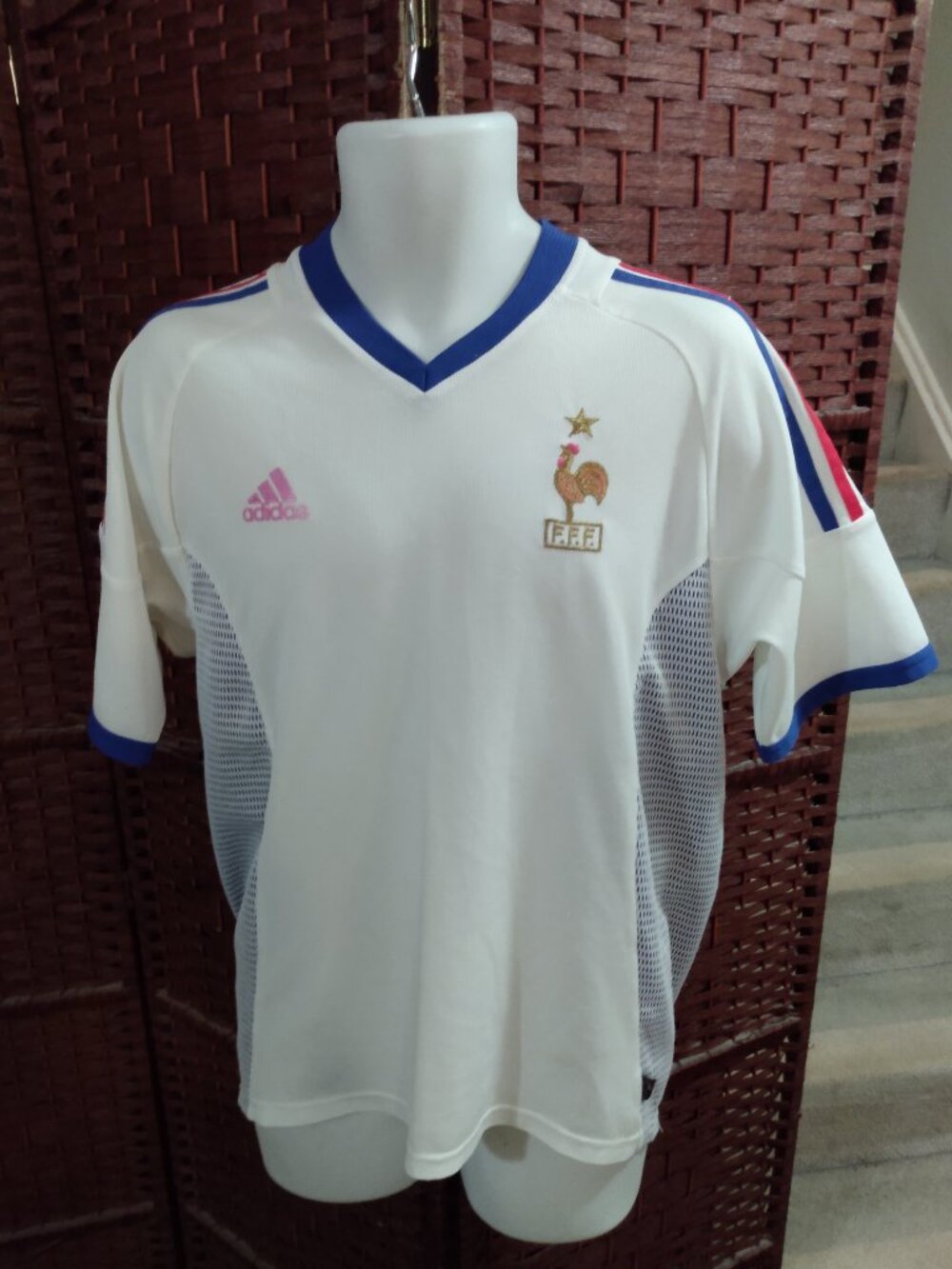 Vintage Adidas 2002 France Soccer Jersey Y2K FFF White Medium Y2K